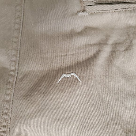 CHAPS Men's Embroidered White Seagulls Flat Front Chino Shorts Khaki Size 36 - Picture 9 of 13